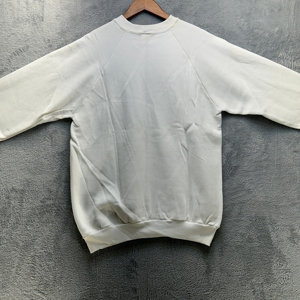 Vintage Fruit of the Loom Sweatshirt White Blank Crewneck USA Made Mens Large - Picture 2 of 9